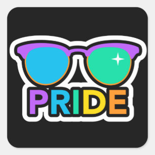 Pegatina Cuadrada Orgullo. LGTB+Orgullo. Arcoíris.