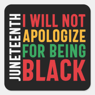 Pegatina Cuadrada Orgullo negro afroamericano 19 de junio