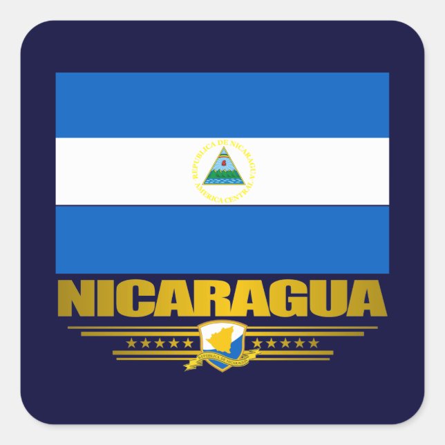 Pegatina Cuadrada "Orgullo nicaragüense" (Anverso)