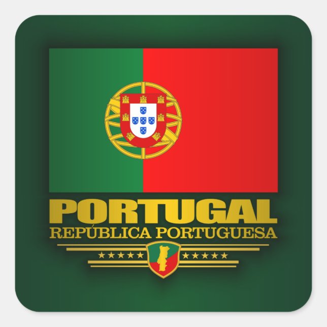 Pegatina Cuadrada Orgullo portugués (Anverso)