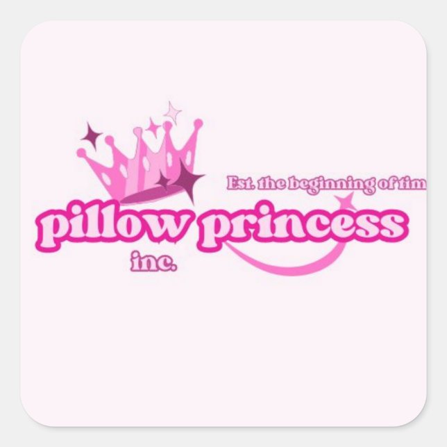Pegatina Cuadrada Orgullo Princesa de Pillow | Alta Rosa Lésbica Fem (Anverso)