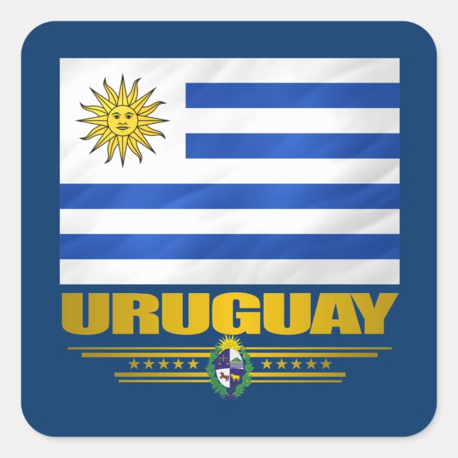 Pegatina Cuadrada "Orgullo Uruguay" (Anverso)