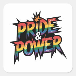 Pegatina Cuadrada Orgullo y Poder LGBTQ