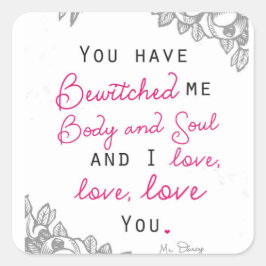 Pegatina Cuadrada Orgullo y prejuicio - Sr. Darcy