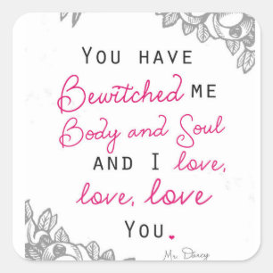 Pegatina Cuadrada Orgullo y prejuicio - Sr. Darcy