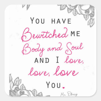 Pegatina Cuadrada Orgullo y prejuicio - Sr. Darcy