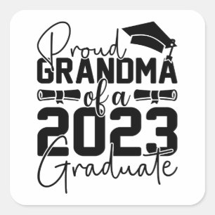 Pegatina Cuadrada Orgullosa Abuela De Graduado 2023