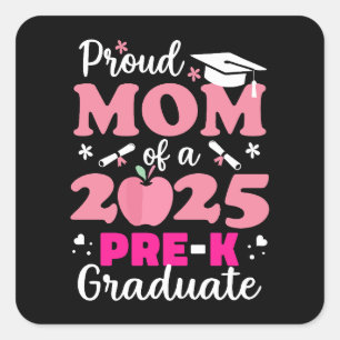Pegatina Cuadrada Orgullosa madre del graduado pre-K 2025