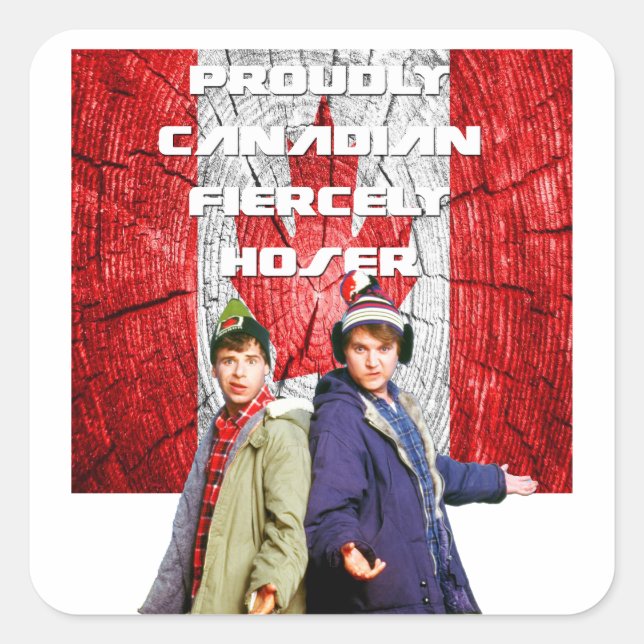 Pegatina Cuadrada Orgulloso canadiense - Bob & Doug McKenzie (Anverso)