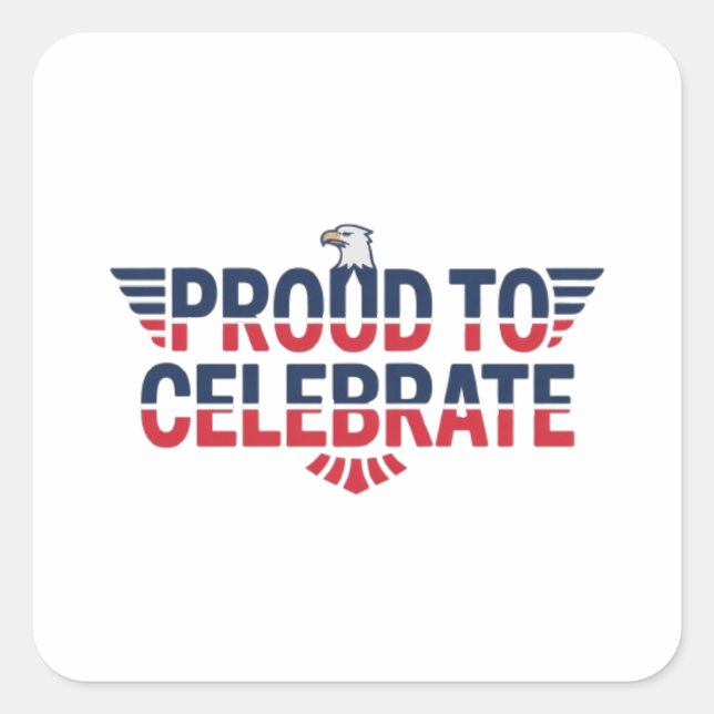 Pegatina Cuadrada Orgulloso de celebrar (Anverso)