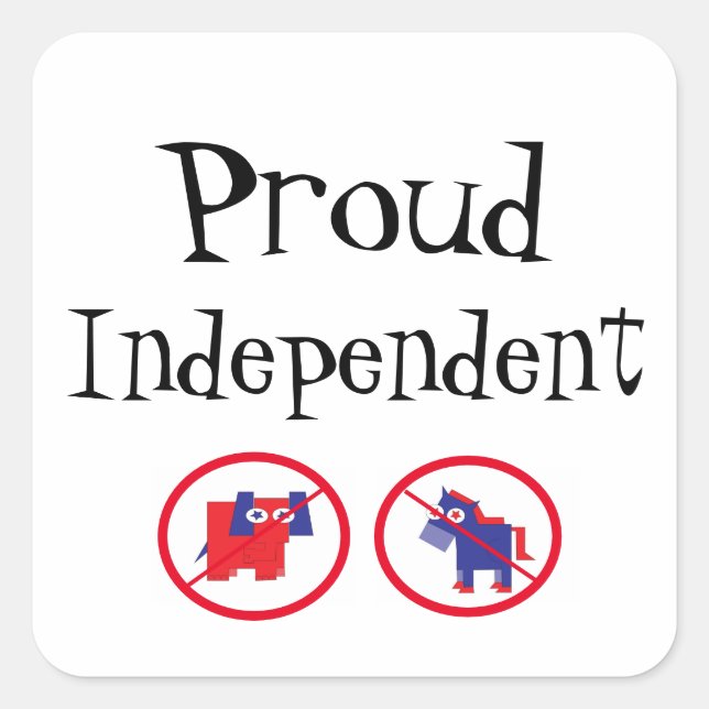 Pegatina Cuadrada Orgulloso Independiente (Anverso)
