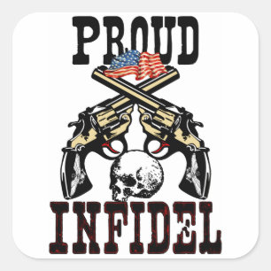 Pegatina Cuadrada ¡Orgulloso Infidel!