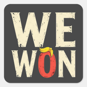 Pegatina Cuadrada Orgulloso Maga Trump ganó discurso del Día de la I