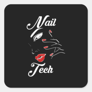 Pegatina Cuadrada Orgulloso Nail Tech