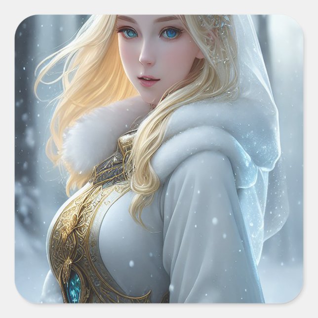 Pegatina Cuadrada Orgulloso partidario de los días de nieve (Anverso)