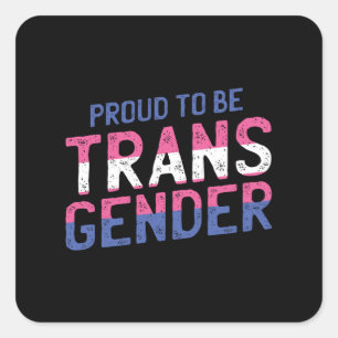 Pegatina Cuadrada Orgulloso transexual