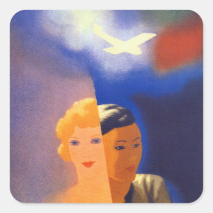 Pegatina Cuadrada Orientaciones al aire ~ Europa - Orientar