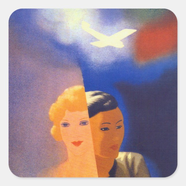 Pegatina Cuadrada Orientaciones al aire ~ Europa - Orientar (Anverso)