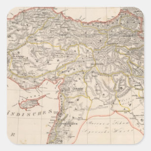 Pegatina Cuadrada Oriente Medio, Turquía, Siria