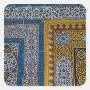 Pegatina Cuadrada Oriente Medio Turquía y la ciudad de Estambul con 