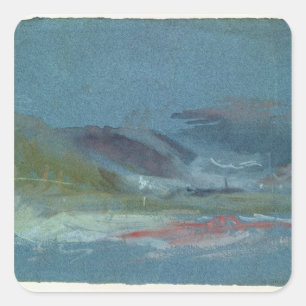 Pegatina Cuadrada Orilla del río, c.1830