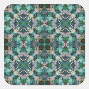 Pegatina Cuadrada Ornamento turquesa verde