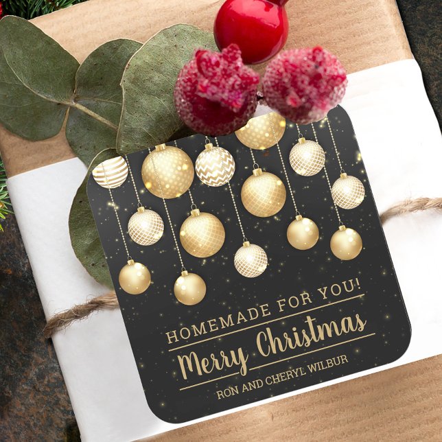 Pegatina Cuadrada Ornamentos de Navidad Bienes Caseros Hacer Festivi (Subido por el creador)