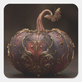 Pegatina Cuadrada Ornate Pumpkin