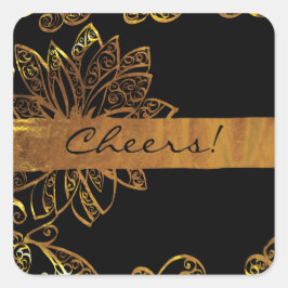 Pegatina Cuadrada Oro