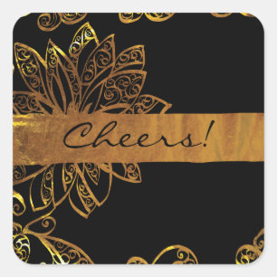 Pegatina Cuadrada Oro