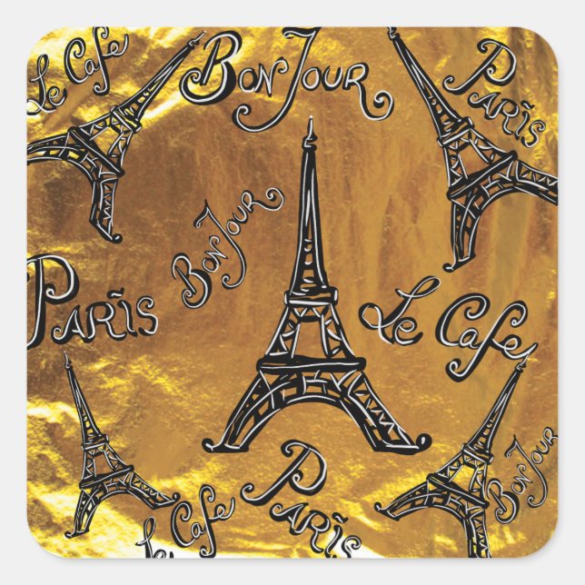 Pegatina Cuadrada Oro (Anverso)