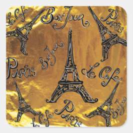 Pegatina Cuadrada Oro