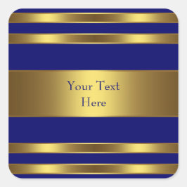 Pegatina Cuadrada Oro azul real