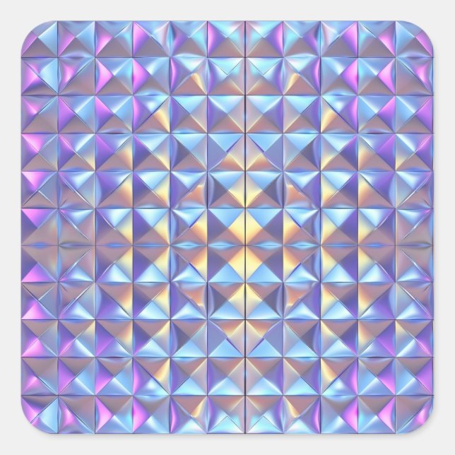 Pegatina Cuadrada Oro, azul y geométrico iridiscente púrpura 2 (Anverso)
