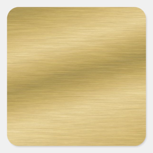 Pegatina Cuadrada Oro Cepillado Elegante (Anverso)