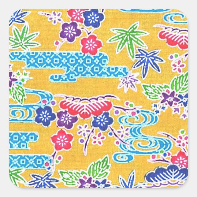 Pegatina Cuadrada Oro de Bingata (Anverso)