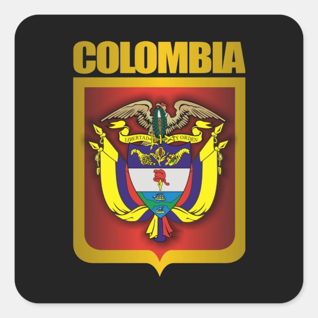 Pegatina Cuadrada "Oro de Colombia" (Anverso)