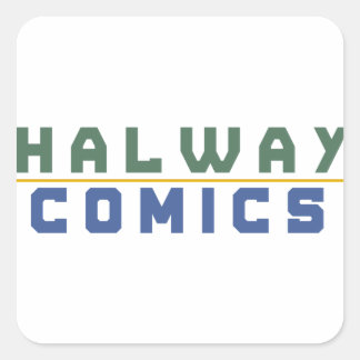 Pegatina Cuadrada Oro de Halway Comics
