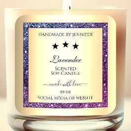 Pegatina Cuadrada Oro elegante con etiquetas de productos de Purpuri