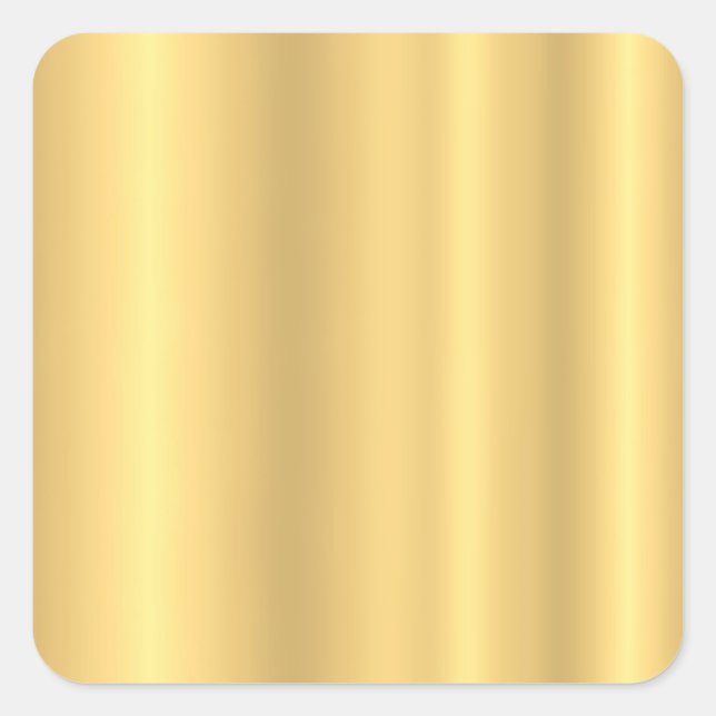 Pegatina Cuadrada Oro Moderno Agrega Tu Texto Elegante Blanco (Anverso)