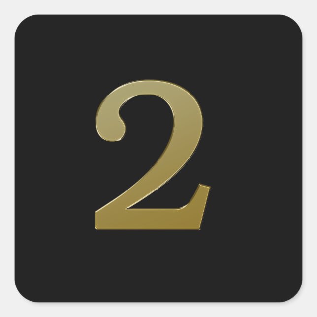 Pegatina Cuadrada Oro número 2 (Anverso)