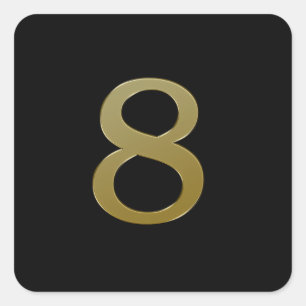 Pegatina Cuadrada Oro número 8