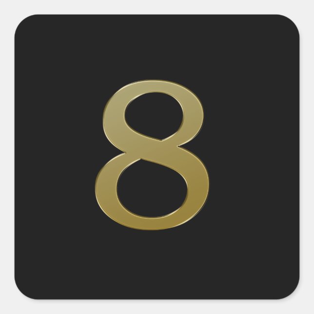 Pegatina Cuadrada Oro número 8 (Anverso)