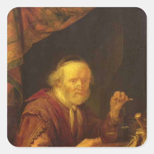 Pegatina Cuadrada Oro ponderante (Anverso)