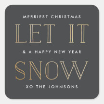 Oro simple + pegatinas de Navidad negras