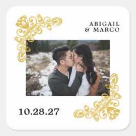 Pegatina Cuadrada Oro vintage