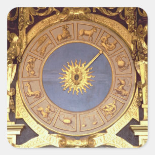 Pegatina Cuadrada Orologio Zodicale (reloj del zodiaco) (fresco y