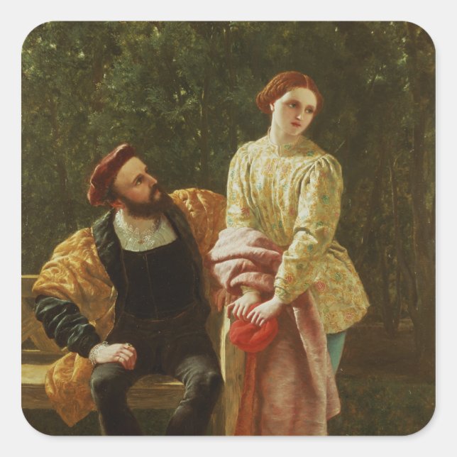 Pegatina Cuadrada Orsino y Viola (Anverso)