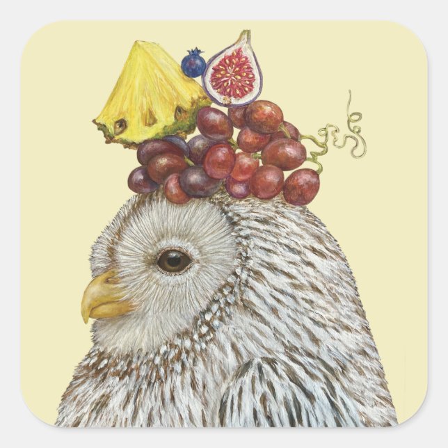 Pegatina Cuadrada orson los pegatinas de búho (Anverso)