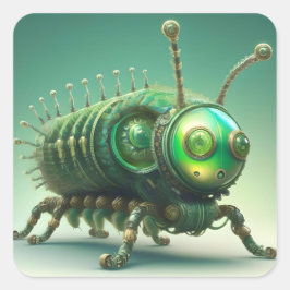 Pegatina Cuadrada oruga mecánica técnica.